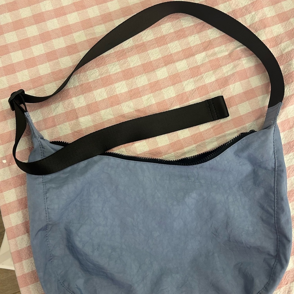 Blue Shoulder Bag with Black Strap